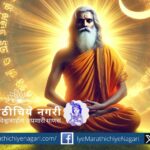 A meditating Indian sage glowing with divine light, surrounded by the Sanskrit words 'अहं ब्रह्मास्मि', symbolizing self-realization and Advaita philosophy.