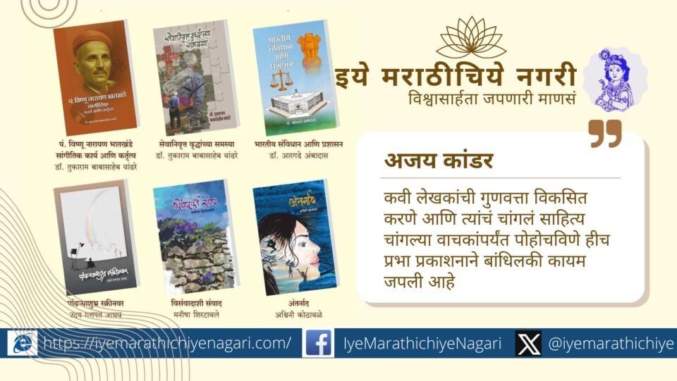 "प्रभा प्रकाशनाचे अजय कांडर ग्रामीण मराठी लेखकांना प्रोत्साहन देत सहा नवीन ग्रंथ प्रकाशित करताना"