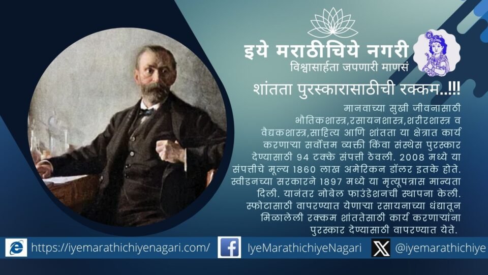 अल्फ्रेड नोबेल यांनी शोधलेले डायनामाईट सुरुवातीला विकासाचे साधन होते, पण नंतर ते विध्वंसाचे कारण ठरले. मानवाच्या कष्टाला आधार देणारा हा शोध अखेर भस्मासूर ठरला.