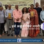 Playwright Shafaat Khan speaking at Deeptarang Creation theatre and literature awards ceremony in Mumbai