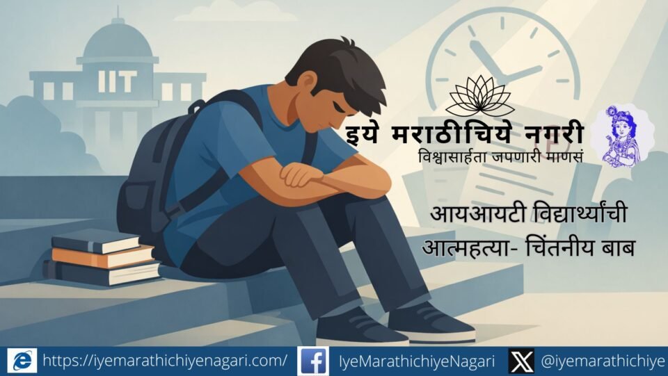 Clip art depicting mental stress and isolation among IIT students highlighting the issue of student suicides in India