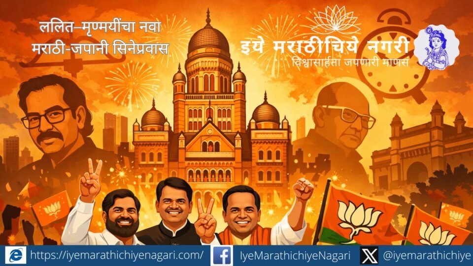 BJP celebrating victory in Mumbai Municipal Corporation elections with Maharashtra leaders