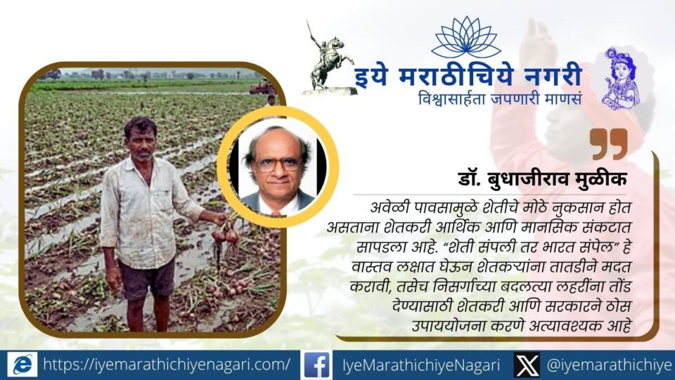 Farmland damaged after unseasonal rain as Dr Budhajirao Mulik urges urgent support for farmers