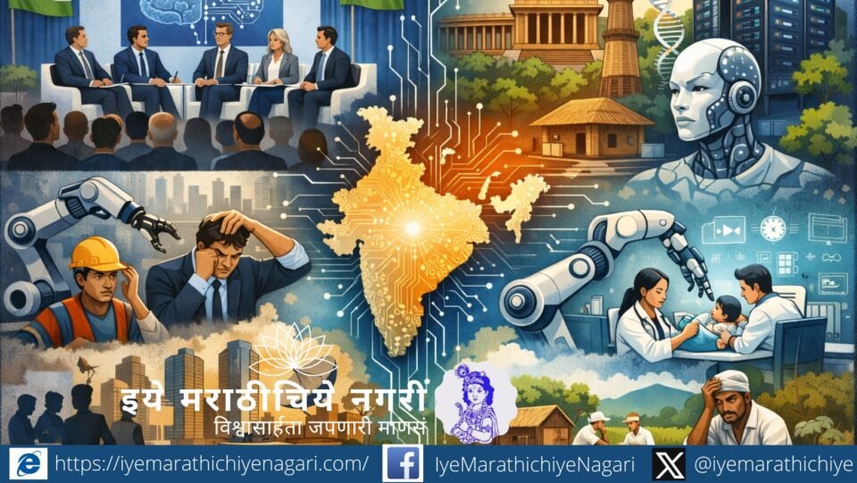 International AI Impact Summit in New Delhi highlighting ethical artificial intelligence, healthcare innovation, and India’s digital transformation challenges