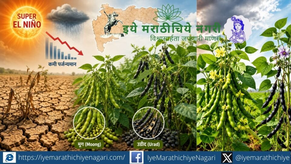 Climate-resilient Moong and Urad varieties developed through research can help Maharashtra farmers overcome Super El Niño conditions, low rainfall, and drought stress in Kharif 2026.