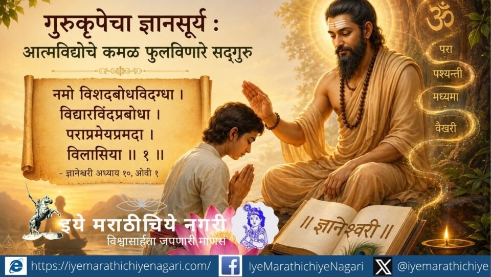Discover how the Sadguru’s grace awakens the lotus of self-knowledge, dispels ignorance, and illuminates the path to spiritual realization through the timeless wisdom of Dnyaneshwari.