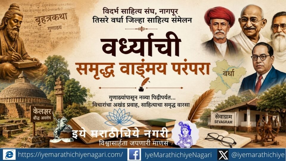Explore Wardha’s rich literary tradition, from Gunadhya and Buddhist heritage to Phule, Gandhi, Vinoba, Ambedkar and modern literary movements.