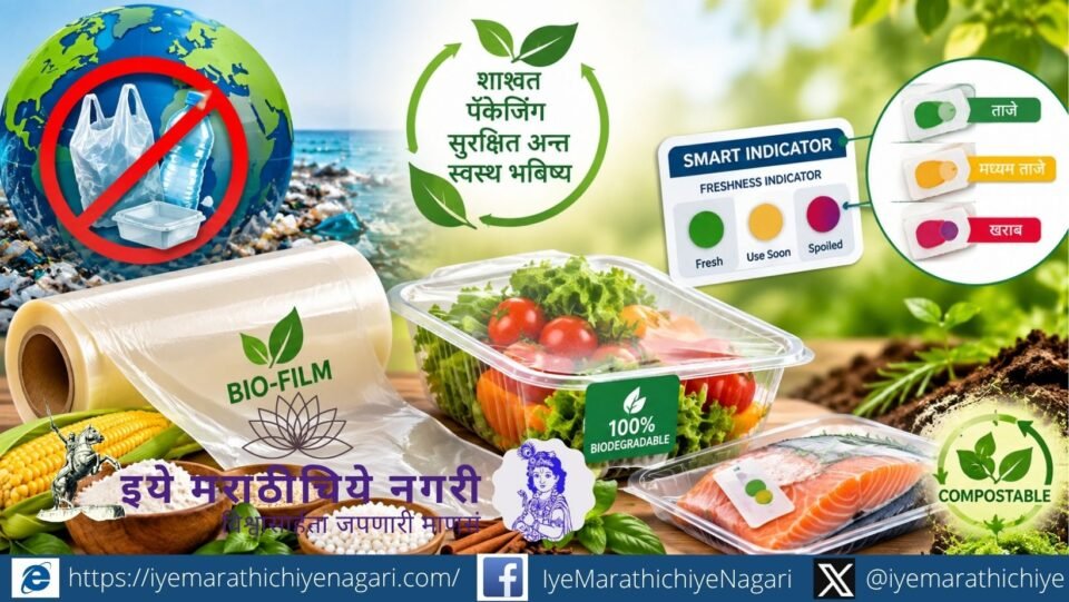 बायो-फिल्म्स आणि स्मार्ट इंडिकेटर लेबल्सच्या मदतीने अन्न पॅकेजिंगमध्ये प्लास्टिकला पर्याय, ताजेपणाची ओळख आणि अन्नाची नासाडी रोखण्याच्या नव्या तंत्रज्ञानाचा आढावा.