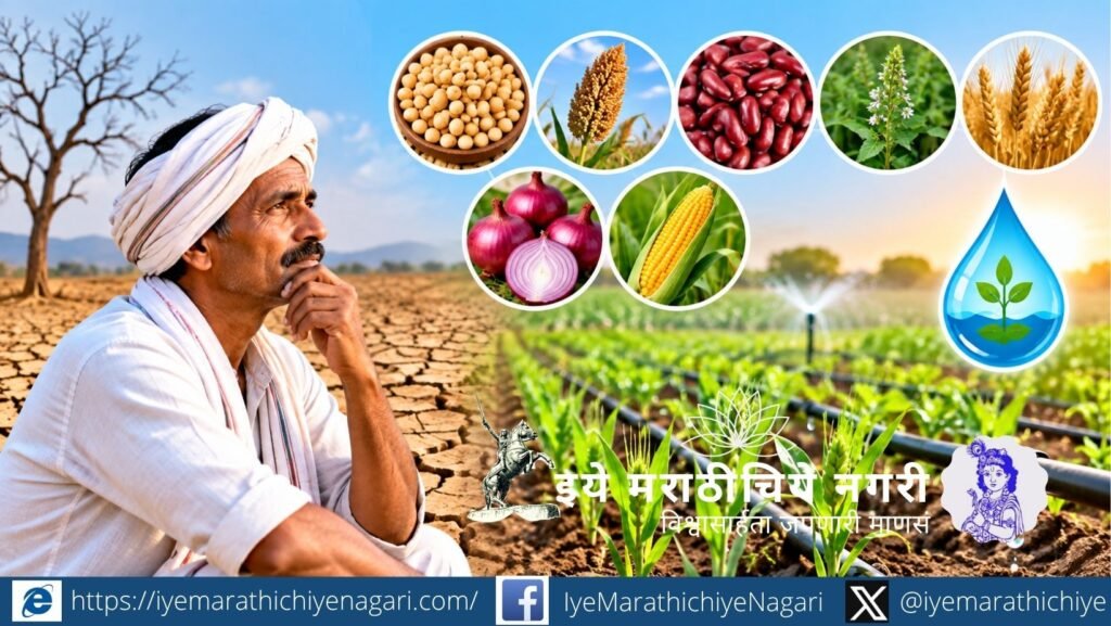 दुष्काळसदृश्य परिस्थितीत रबी हंगामात कोणती पिके घ्यावीत? उपलब्ध पाण्यानुसार हरभरा, ज्वारी, गहू, कांदा, मका यांचे नियोजन व पाणी व्यवस्थापन जाणून घ्या.