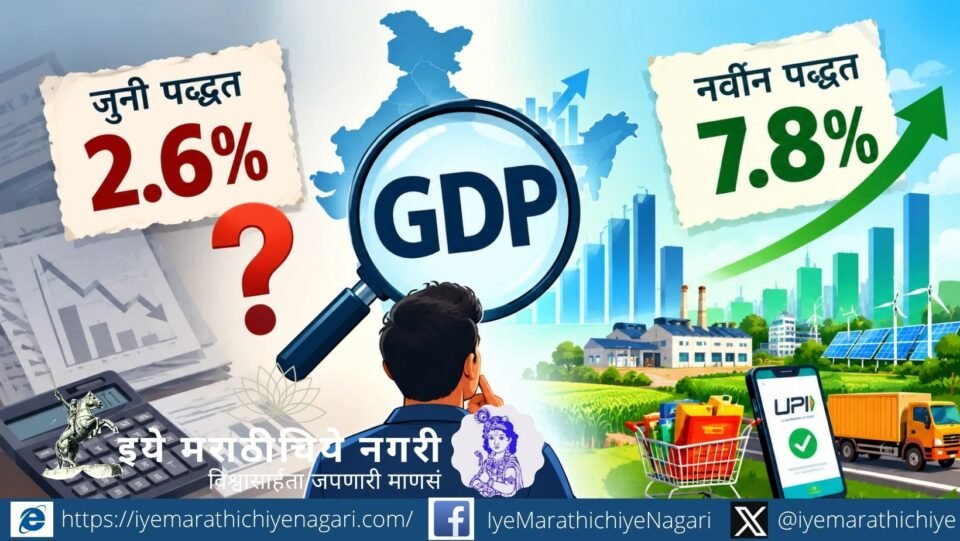 GDPच्या २.६% विरुद्ध ७.८% वाढीचा नेमका अर्थ काय? नवे आधार वर्ष, डिजिटल अर्थव्यवस्था आणि बदलती आकडेवारी भारताच्या आर्थिक वास्तवाचे चित्र कसे बदलते, जाणून घ्या.