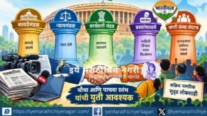 भारतीय लोकशाहीची घसरण रोखण्यासाठी प्रसारमाध्यमे आणि नागरी संस्था-संघटनांनी एकत्र येणे का आवश्यक आहे? चौथा आणि पाचवा स्तंभ यांची भूमिका स्पष्ट करणारे विश्लेषण.