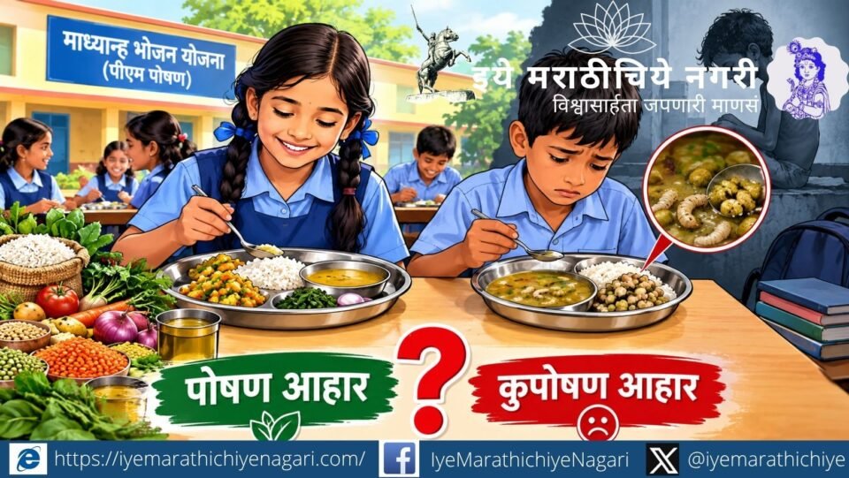 मुलांच्या पोषणासाठी सुरू झालेल्या पीएम पोषण योजनेत निकृष्ट अन्न, अस्वच्छता आणि प्रशासनाच्या दुर्लक्षाच्या तक्रारी गंभीर प्रश्न उपस्थित करतात.