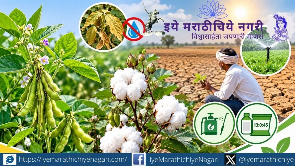 पावसाच्या खंडात सोयाबीन व कापूस पिकांचे प्रभावी व्यवस्थापन कसे करावे? पाणी देण्याचे नियोजन, किडींचे निरीक्षण आणि फवारणीतील काळजी जाणून घ्या.