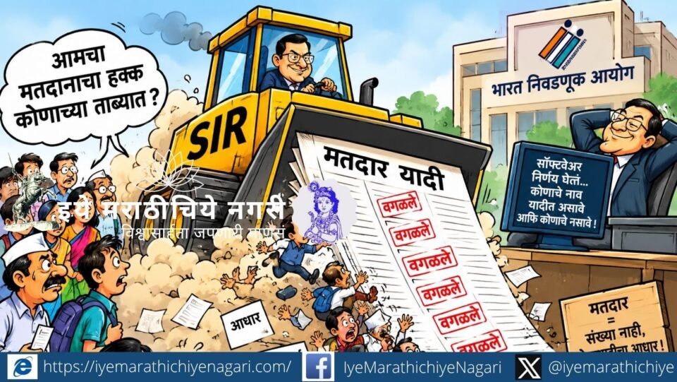 एसआयआरच्या मतदार यादी पुनरिक्षणातून लाखो नावे वगळल्याने मतदारांचा हक्क, कागदपत्रांची धावपळ, सॉफ्टवेअरचे निर्णय आणि निवडणूक आयोगाच्या भूमिकेवर प्रश्न उपस्थित झाले आहेत.