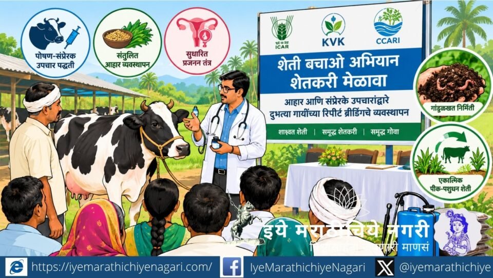 ICAR KVK Goa farmer meet on nutri-hormonal treatment for repeat breeding in dairy cows and sustainable farming