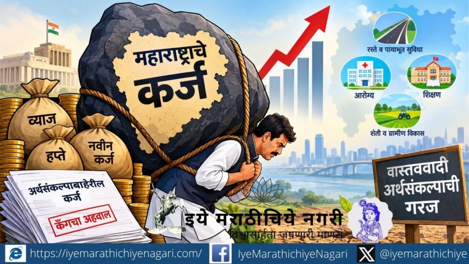 महाराष्ट्राच्या वाढत्या कर्जासोबत अर्थसंकल्पाबाहेरील कर्ज, व्याजाचा बोजा आणि महसुली तूट वाढत आहे. कॅगच्या निरीक्षणांमुळे वास्तववादी अर्थसंकल्पाची गरज अधोरेखित झाली आहे.