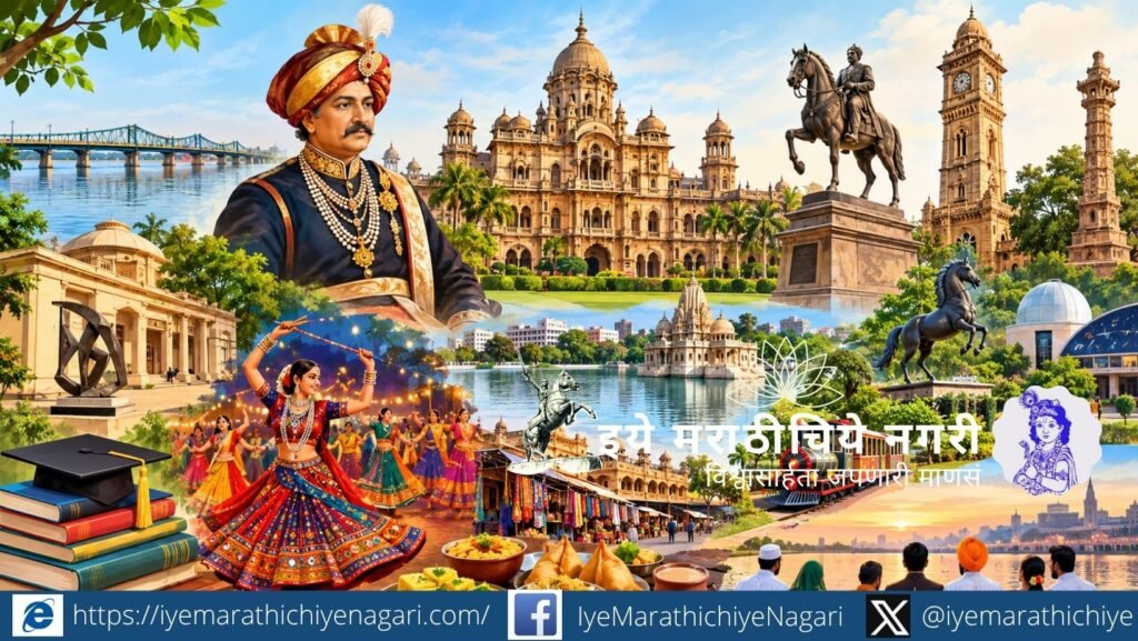 सयाजीराजे गायकवाडांच्या वडोदरा नगरीचा इतिहास, कला, शिक्षण, संस्कृती, उत्सव, पर्यटनस्थळे आणि खाद्यसंस्कृती उलगडणारी मानसी म्हसकर यांची ‘मारुं वडोदरा’ कविता.