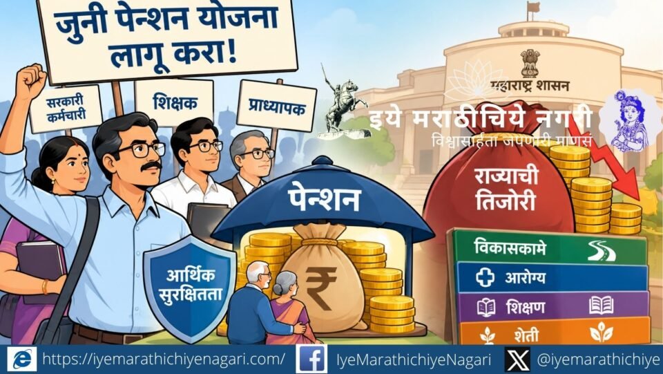 जुनी पेन्शन योजना लागू करण्याची कर्मचाऱ्यांची मागणी आणि राज्याच्या तिजोरीवरील आर्थिक भार यांचा आढावा. ओपीएस, एनपीएस आणि सुधारित पेन्शन योजनेचे फायदे, खर्च व आर्थिक परिणाम जाणून घ्या.